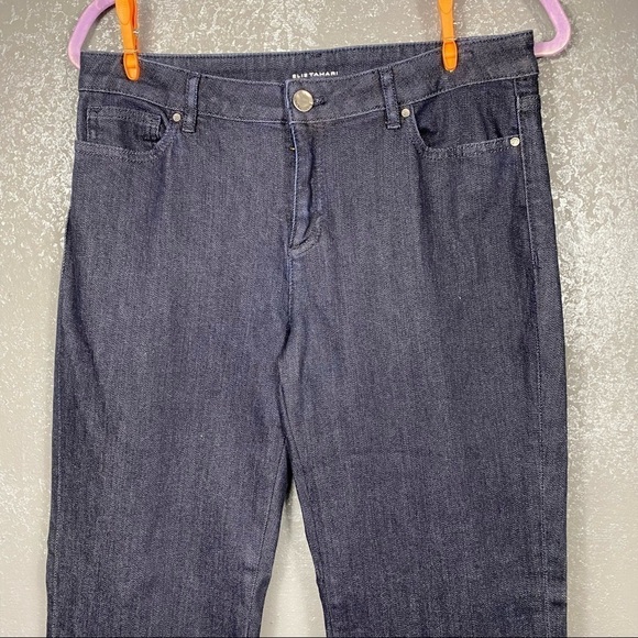 Elie Tahari Womens Azella Embellished Embroidered Skinny Jeans black beaded - Picture 3 of 12